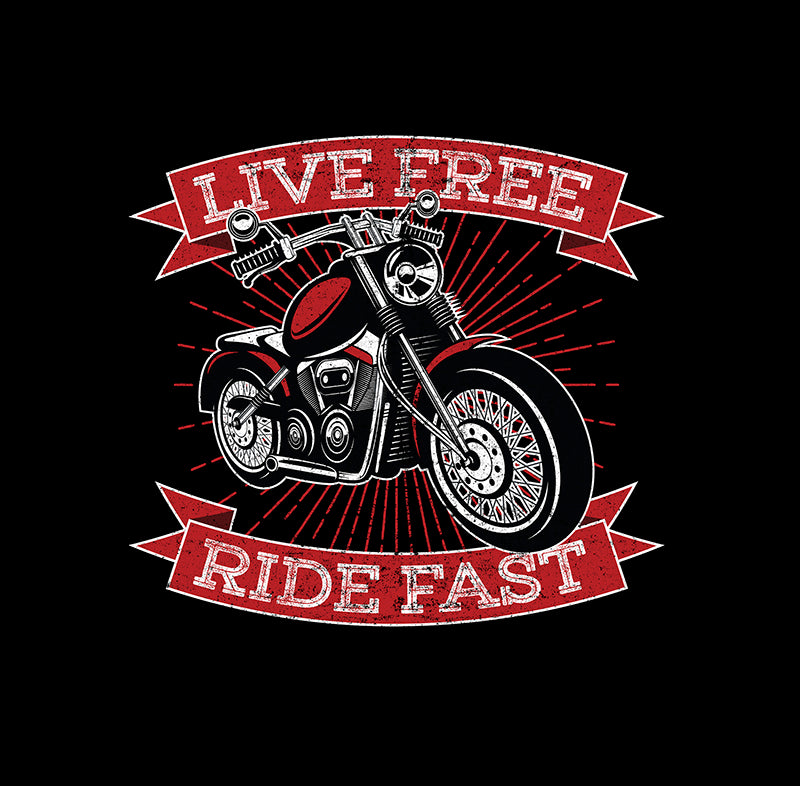 LIVE FREE RIDE FAST BIKERS BACKPRINT UNISEX TSHIRT