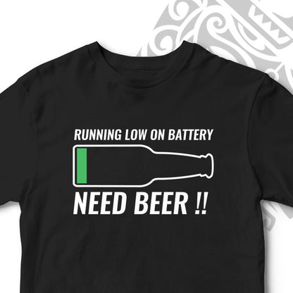 LOW ON BATTERY FUNNY UNISEX TSHIRT