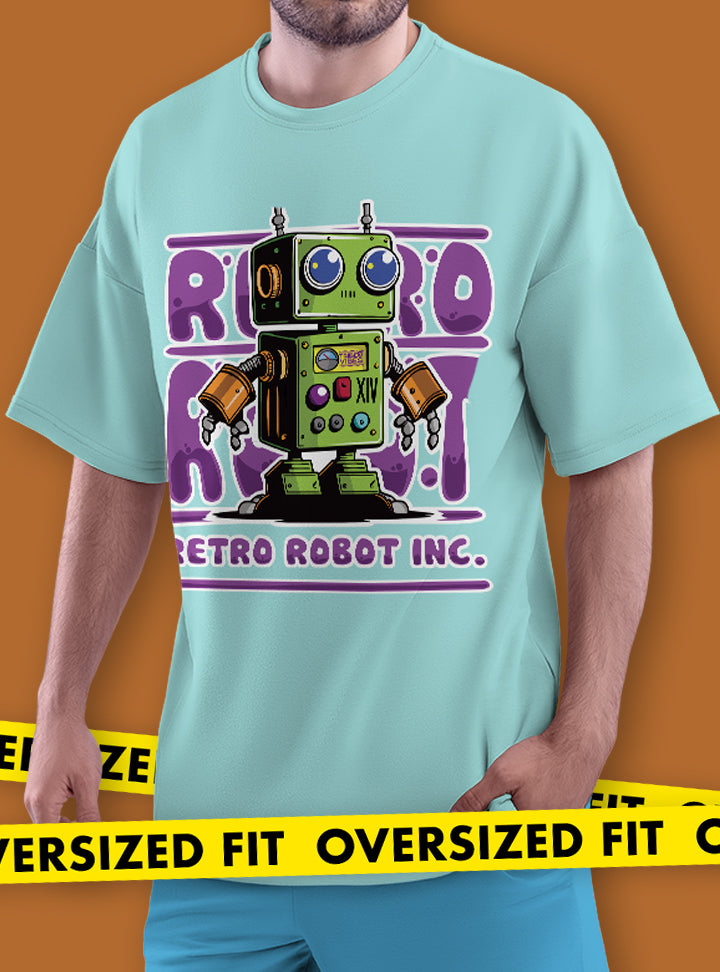 RETRO ROBOT UNISEX OVERSIZED TSHIRT