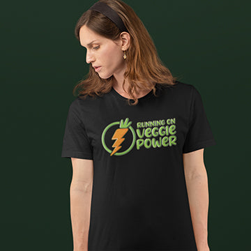 "RUNNING ON VEGGIE POWER" UNISEX TSHIRT