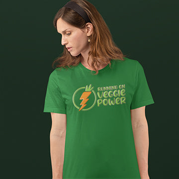 "RUNNING ON VEGGIE POWER" UNISEX TSHIRT