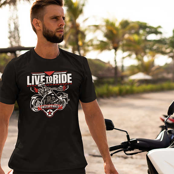 LIVE TO RIDE UNISEX TSHIRT