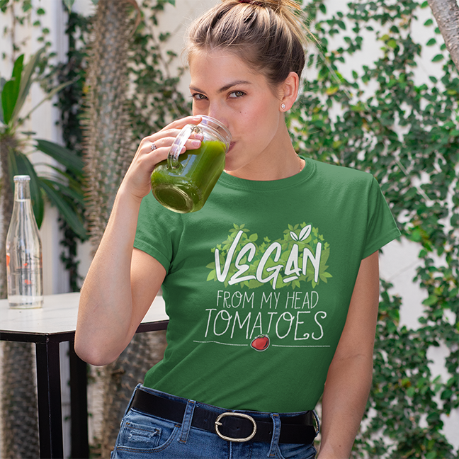 VEGAN FROM MY HEAD TOMATOES UNISEX TSHIRT