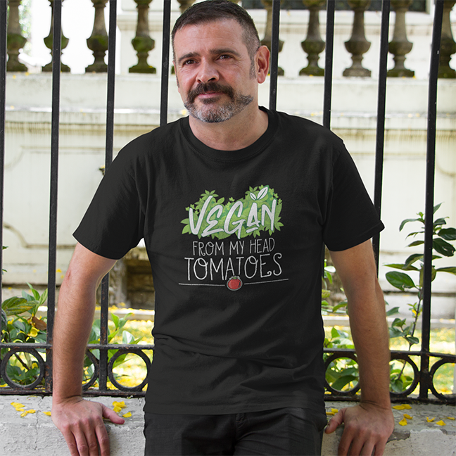 VEGAN FROM MY HEAD TOMATOES UNISEX TSHIRT