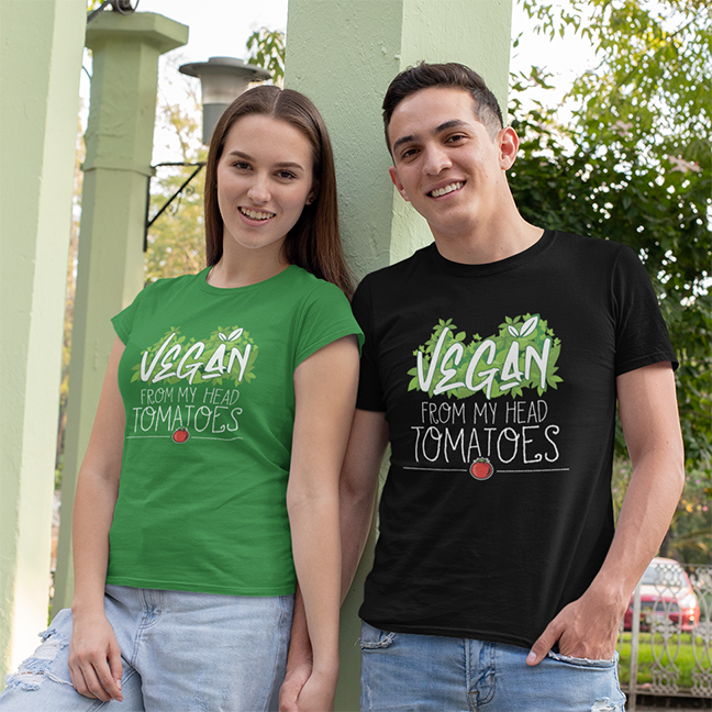 VEGAN FROM MY HEAD TOMATOES UNISEX TSHIRT