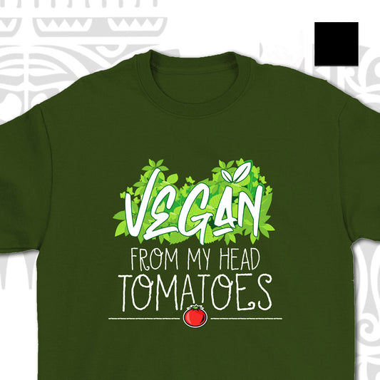 VEGAN FROM MY HEAD TOMATOES UNISEX TSHIRT