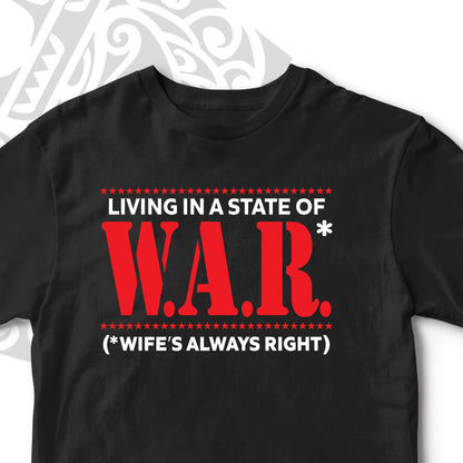 STATE OF WAR FUNNY MEN'S TSHIRT