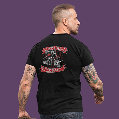 LIVE FREE RIDE FAST BIKERS BACKPRINT UNISEX TSHIRT