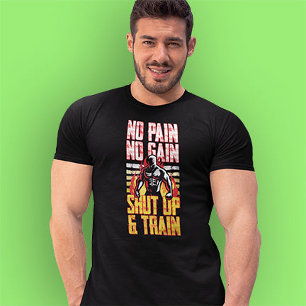 NO PAIN NO GAIN GYM MENS TSHIRT