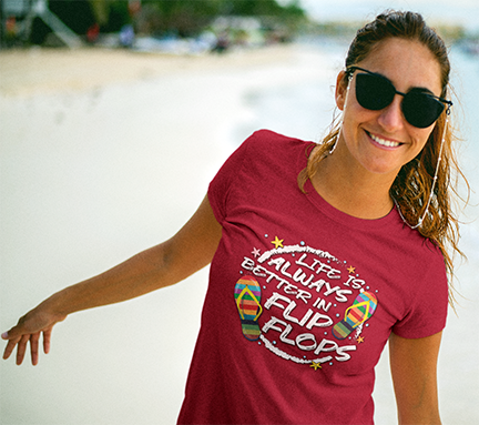 LIFE IS ALWAYS BETTER IN FLIP FLOPS HOLIDAY UNISEX TSHIRT