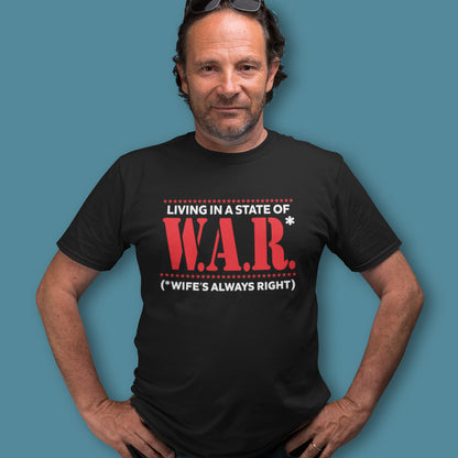 STATE OF WAR FUNNY MEN'S TSHIRT