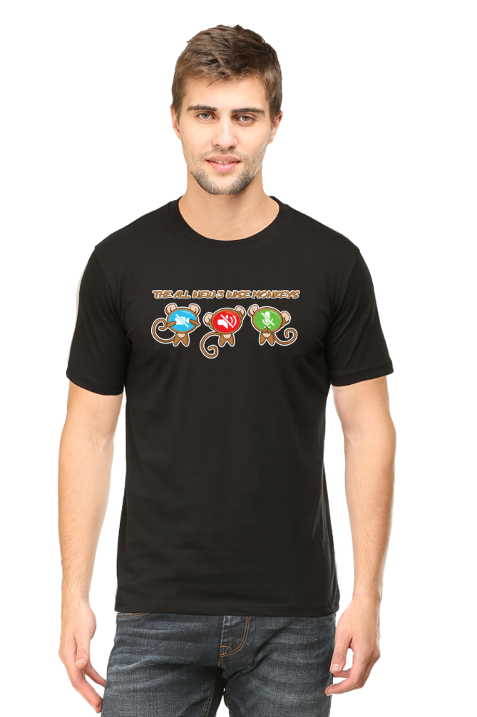 3 WISE MONKEYS FUNNY UNISEX TSHIRT