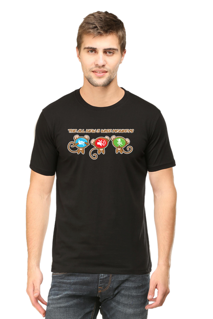 3 WISE MONKEYS FUNNY UNISEX TSHIRT