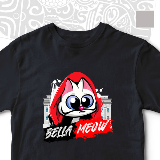 BELLA MEOW (MONEY HEIST INSPIRED) CAT UNISEX TSHIRT