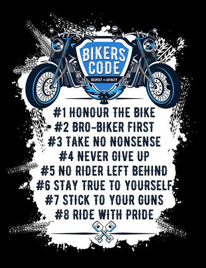 BIKERS CODE BACKPRINT TSHIRT