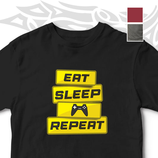 EAT SLEEP GAME REPEAT UNISEX TSHIRT