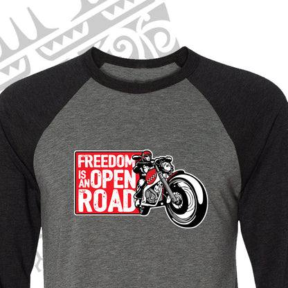 OPEN ROAD BIKERS RAGLAN MENS TSHIRT