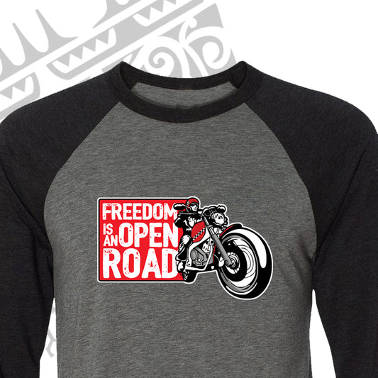 OPEN ROAD BIKERS RAGLAN MENS TSHIRT