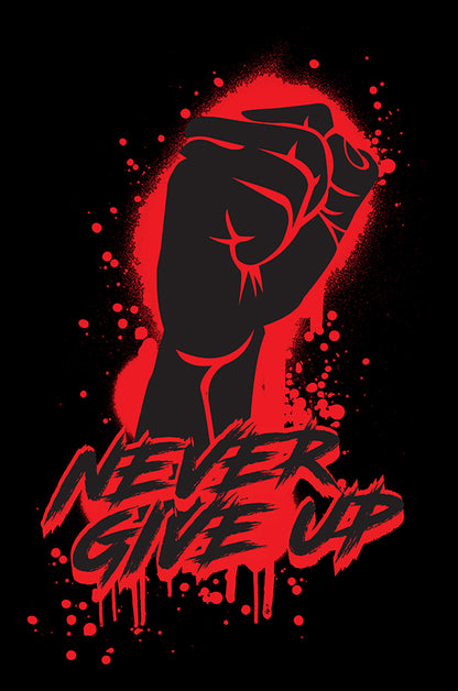 NEVER GIVE UP GYM UNISEX TSHIRT