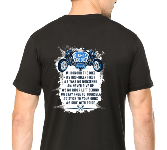 BIKERS CODE BACKPRINT TSHIRT