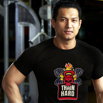 TRAIN HARD MENS TRAINING TSHIRT